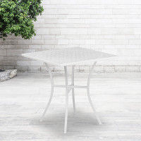 Flash Furniture CO-5-WH-GG 28" Steel Patio Table in White